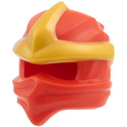 Minifigure, Headgear Ninjago Wrap Type 11 with Molded Large Pearl Gold 3 Point Emblem Pattern: {ярко червен}