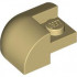 BRICK,2X2X1,BOW OUTSIDE CORNER,W/ CUTOUT: {тухлено жълт}