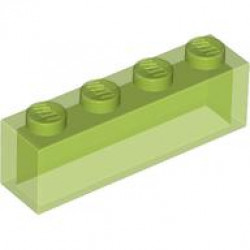 BRICK 1X4 W/O PINS: {прозрачно ярко зелен}