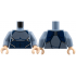 Torso Body Suit over Muscles Outline, Dark Blue Abdomen Panel, Blue Trim, Silver Mesh Dots Pattern / Sand Blue Arms / Light Nougat Hands: {пясъчно син}