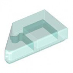 TILE 1X2, DEG. 45, CUT, RIGHT: {прозрачно светло син}