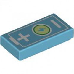 FLAT TILE 1X2, NO. 502: {умерено небесносин}