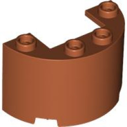 WALL 1/2 CIRCLE, 2X4X2 W/ CUTOUT: {тъмно оранжев}