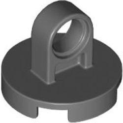 ROUND PLATE 2X2 W/EYE: {тъмно каменно сив}