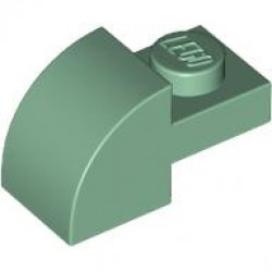 BRICK, 1X2X1, BOW, W/ CUTOUT: {пясъчно зелен}