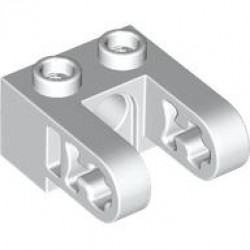 BRICK 2X1, DIA. 4.9 HOLE, W/ HALF BEAM: {бял}