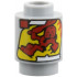 Brick, Round 1 x 1 with 8534-1 Bionicle Toa Tahu Cannister Pattern: {умерено каменно сив}