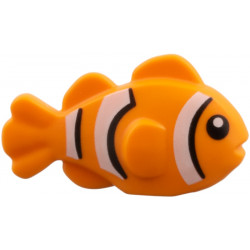 Fish with Black Eyes, White Stripes (Clownfish) Pattern: {ярко оранжев}