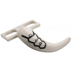 Minifigure Costume Tail Dinosaur with Black Armor Plate Scales Pattern: {бял}