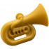 Minifigure, Utensil Musical Instrument, Tuba: {топло златист}