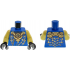 Torso Gold Dragon Head Armor and Scale Tips, Dark Orange Trim, Ninjago Logogram Letter J Pattern / Bright Light Yellow Arms / Black Hands: {ярко син}