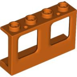 WALL W/WINDOW W.RADIUS 1x4x2: {червеникаво-оранжев}