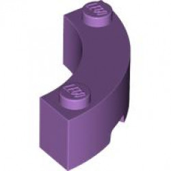 BRICK 3X3X1, 1/4 CIRCLE: {умерено лавандулов}