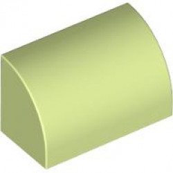 BRICK 1X2, OUTSIDE HALF BOW: {пролетно жълто-зелен}