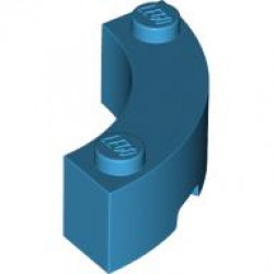 BRICK 3X3X1, 1/4 CIRCLE: {тъмно небесносин}