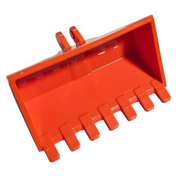 Vehicle, Digger Bucket 7 Teeth 3 x 6, Rise Inside with Locking 2 Finger Hinge: {червеникаво-оранжев}