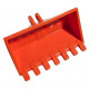 Vehicle, Digger Bucket 7 Teeth 3 x 6, Rise Inside with Locking 2 Finger Hinge: {червеникаво-оранжев}