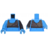 Torso Female SW Wrap Halter Top with Tan Dotted Lines, Bare Skin, Blue Collar Bone and Navel Pattern / Dark Brown Arm Left / Dark Azure Arm Right / Dark Azure Hands: {тъмно небесносин}