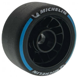 Wheel 24 x 13.4 with Pin Hole with Molded Black Hard Rubber Tire and Printed White Michelin Logo and Dark Azure Arcs Pattern: {черен}