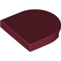 TILE 2X2, 1/2 CIRCLE: {нов тъмно червен}