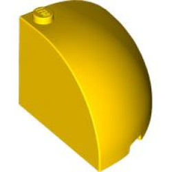 1/4 SPHERE 4X4X2 2/3, W/ KNOB: {ярко жълт}