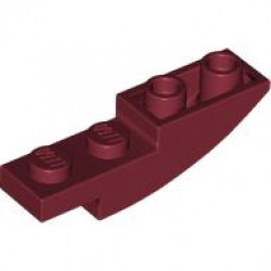 BRICK 1X4X1 INV. BOW: {нов тъмно червен}