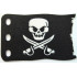 Cloth Flag 7 x 5 Jagged Edge with Skull and Crossed Cutlasses (Jolly Roger) Pattern on Both Sides: {черен}