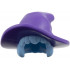 Minifigure, Hair Combo, Hair with Hat, Shoulder Length with Molded Dark Purple Floppy Witch Hat Pattern: {светло кралско син}