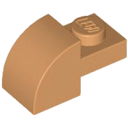 BRICK, 1X2X1, BOW, W/ CUTOUT: {умерен нуга}