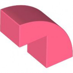 BRICK 1X2X1 2/3, BOW W/ CUTOUT, NO. 1: {пъстро коралов}