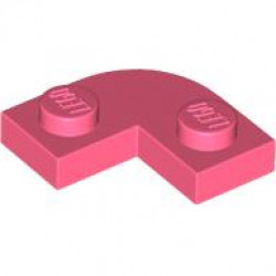 PLATE 2X2, 1/4 CIRCLE, W/ CUT OUT: {пъстро коралов}