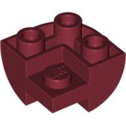 BRICK 2X2, INV. BOW, OUTSIDE CORNER: {нов тъмно червен}