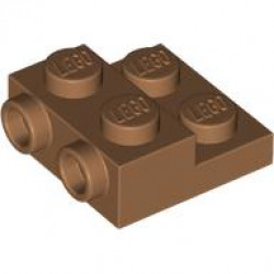 PLATE 2X2X2/3 W/ 2. HOR. KNOB: {умерен нуга}