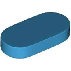 TILE 1X2, 1/2 CIRCLE: {тъмно небесносин}