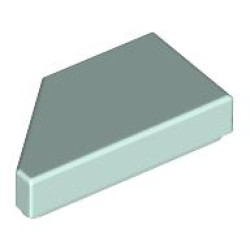 TILE 1X2, DEG. 45, CUT, RIGHT: {аквамарин}
