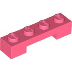 PLATE 1X4X2/3, W/ CUTOUT: {пъстро коралов}