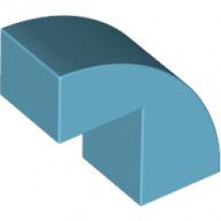 BRICK 1X2X1 2/3, BOW W/ CUTOUT, NO. 1: {умерено небесносин}