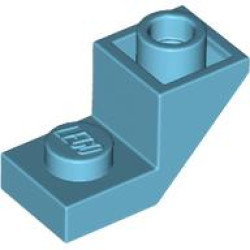 ROOF TILE 1X2, INVERTED, DEG. 45, W/ CUT: {умерено небесносин}