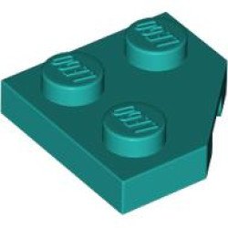 PLATE 2X2, CORNER, 45 DEG.: {ярко синьо-зелен}