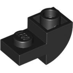 BRICK 1X2, INV. BOW, W/ CUTOUT: {черен}