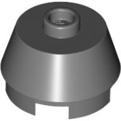 2X2 ROUND,SLOPE BRICK W. KNOB: {тъмно каменно сив}