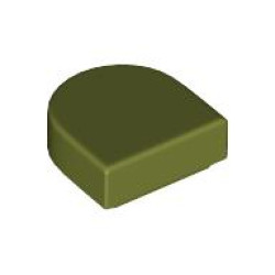 FLAT TILE 1X1, 1/2 CIRCLE: {маслинено зелен}