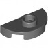 PLATE 1X2, 1/2 CIRCLE, W/ 1 KNOB: {тъмно каменно сив}