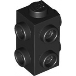 BRICK 1X1X1 2/3, W/ 6 KNOBS: {черен}