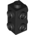 BRICK 1X1X1 2/3, W/ 6 KNOBS: {черен}