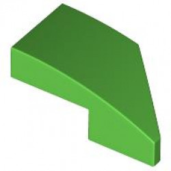 LEFT PLATE 1X2, W/ BOW, 45 DEG. CUT: {ярко зелен}