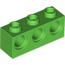 BRICK 1X3 W/ 3X4.85 HOLE: {ярко зелен}