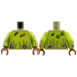 Torso Black Insects, Nougat Worm, Lime Slime Pattern / Lime Arms with Olive Green and Reddish Brown Mud, Fly, Worm Pattern / Reddish Brown Hands: {маслинено зелен}