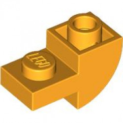 BRICK 1X2, INV. BOW, W/ CUTOUT: {огнено жълто-оранжев}