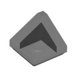 ROOF TILE 1X1X2/3, OUTSIDE CORNER, NO. 1: {прозрачно черен}
